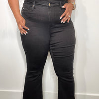 Judy Blue High Waist Tummy Control Flare Jeans in Black