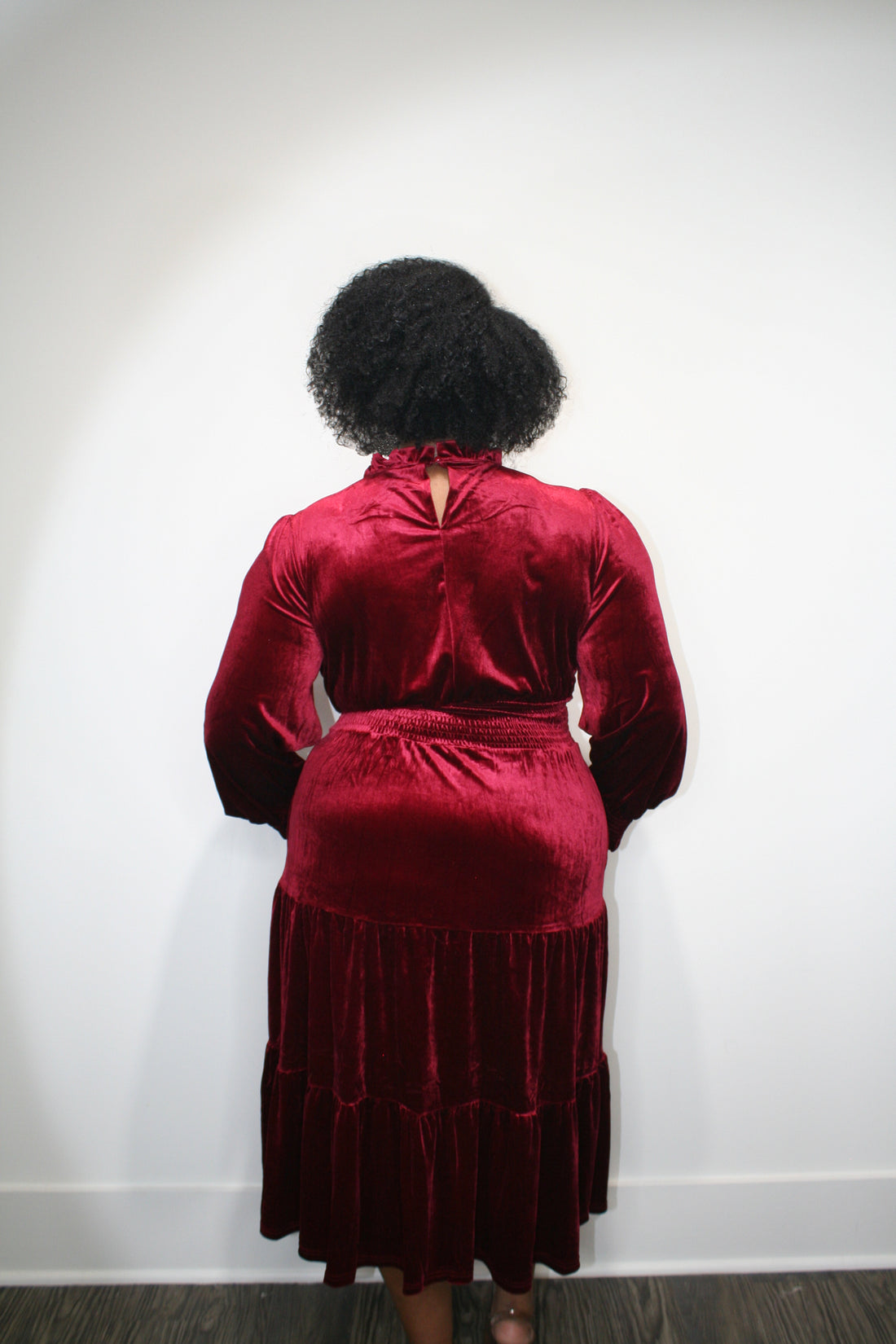 Velvet Virtue Dress in Burgundy