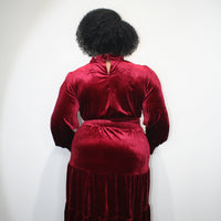 Velvet Virtue Dress in Burgundy