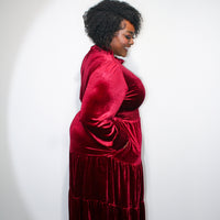 Velvet Virtue Dress in Burgundy