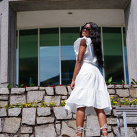 Heavenly Tiers Skirt - White