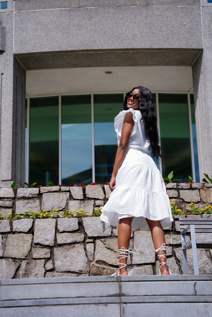 Heavenly Tiers Skirt - White