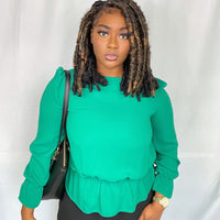 The "Babydoll" Blouse in Forest Green - Modestly Allure